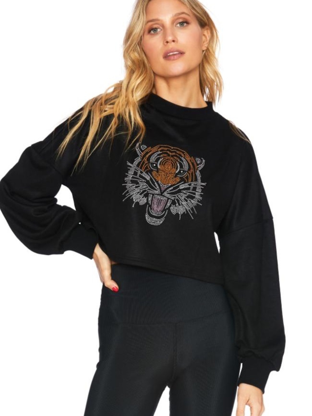 Beach riot Cropped Tiger Sweater